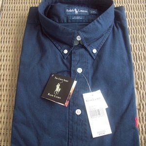 NWT Polo Ralph Lauren Men's XL BLAKE 100% Cotton Long Sleeves Pony Shirt